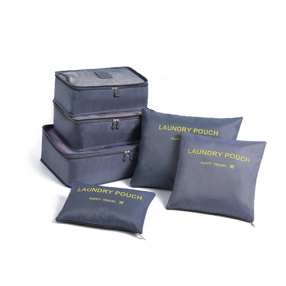 6 Pack Travel Packing Organiser – Waterproof Storage Organiser Set (3 cubes, 3 bags)