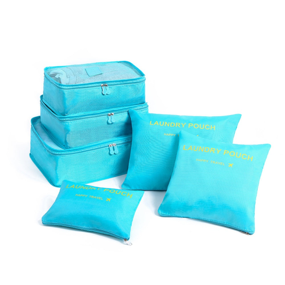 6 Pack Travel Packing Organiser – Waterproof Storage Organiser Set (3 cubes, 3 bags)