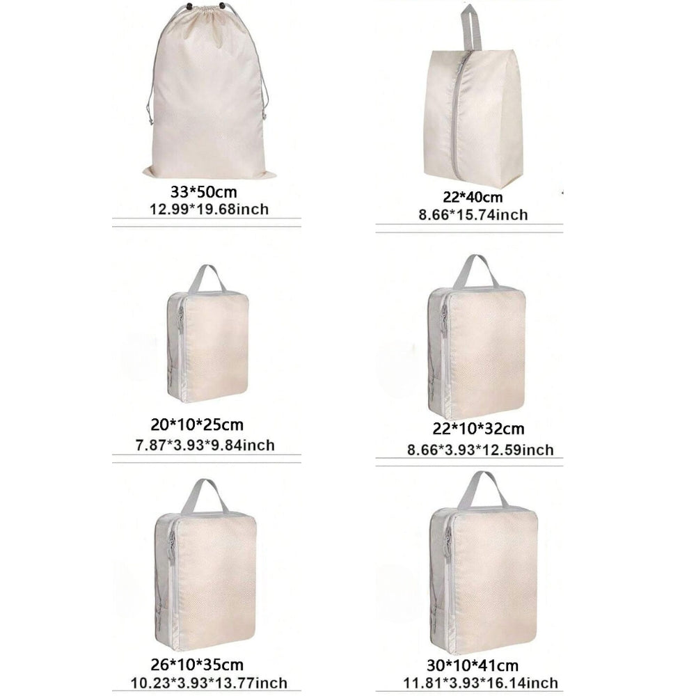 6-Piece Compression Packing Cube Set – Space-Saving Travel Storage Bags