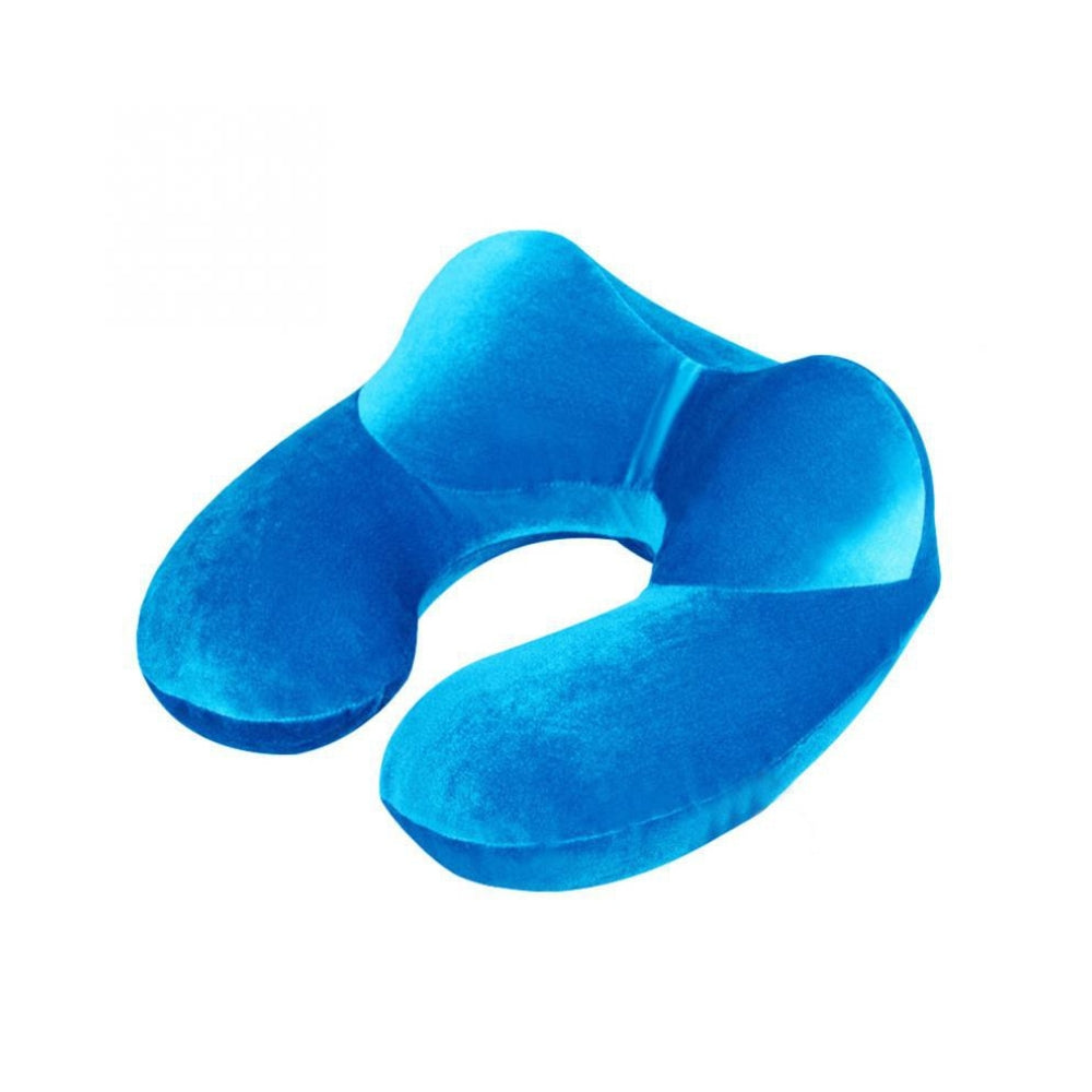 U-Shape Inflatable Travel Neck Pillow – Soft Velvet Support for Long Travel
