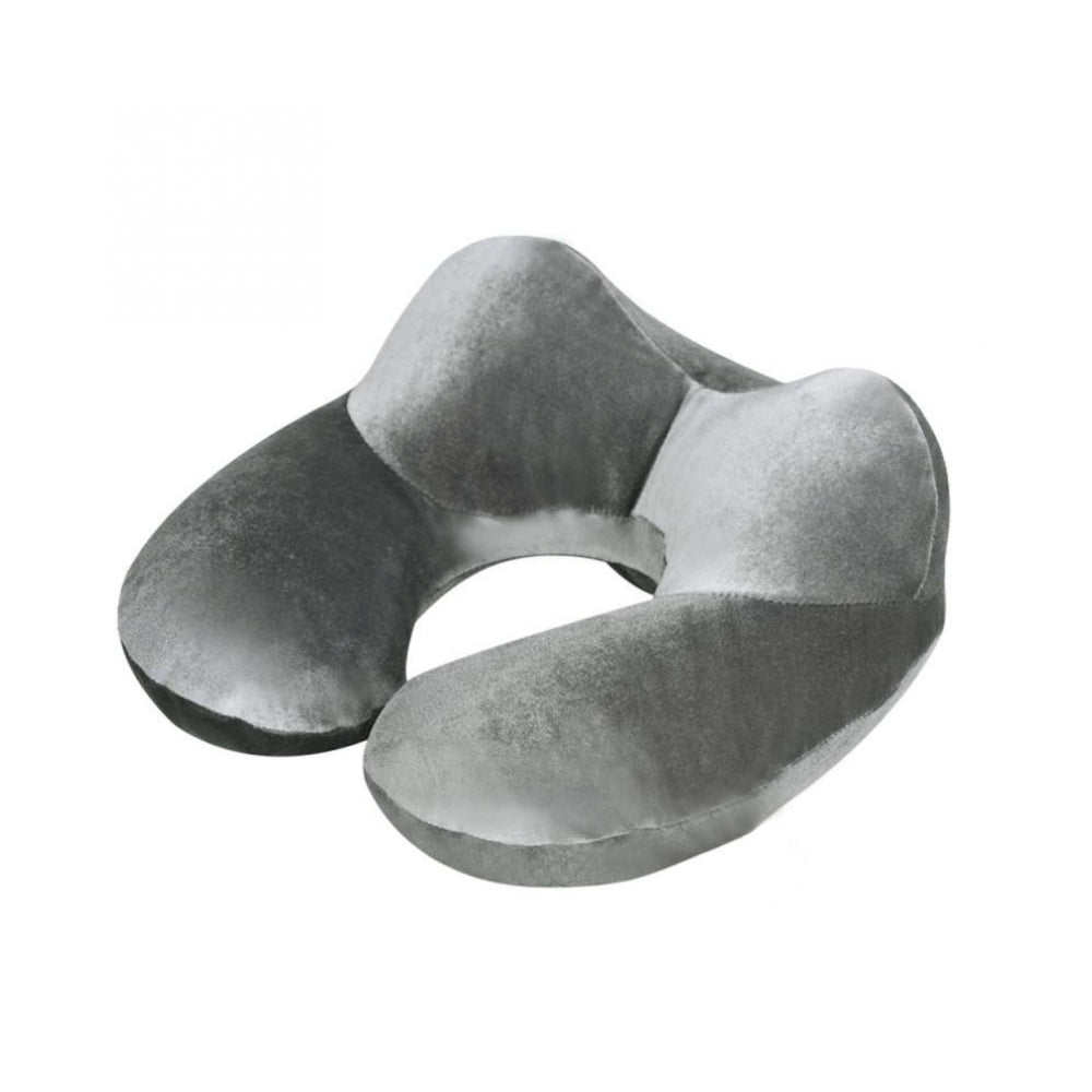 U-Shape Inflatable Travel Neck Pillow – Soft Velvet Support for Long Travel