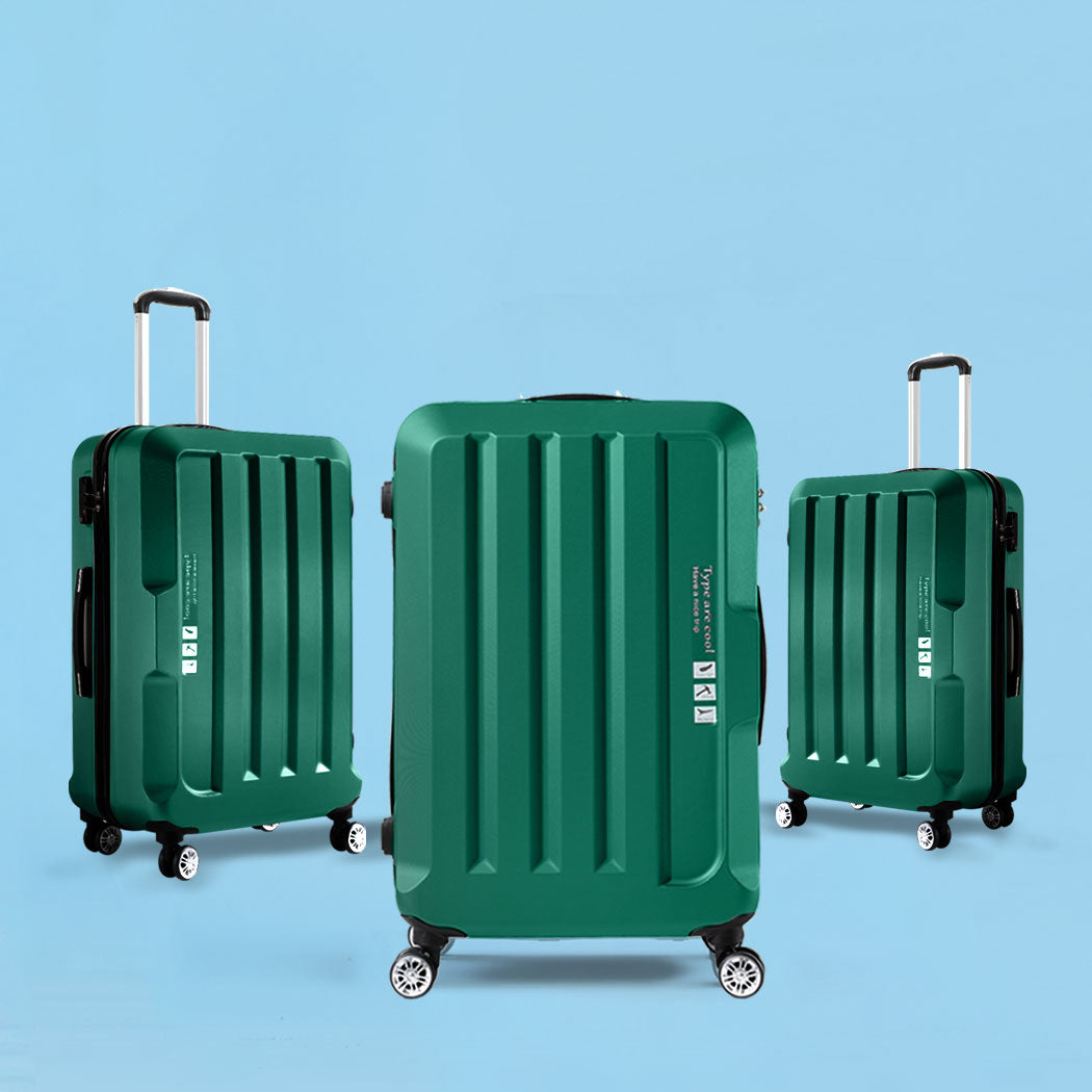 Slimbridge 20"24"28" 3PC Luggage Sets Green-1910112828937867271