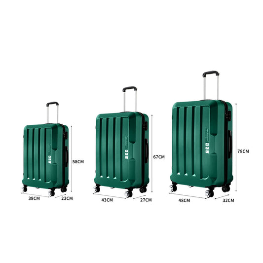 Slimbridge 20"24"28" 3PC Luggage Sets Green-1910112828937867266