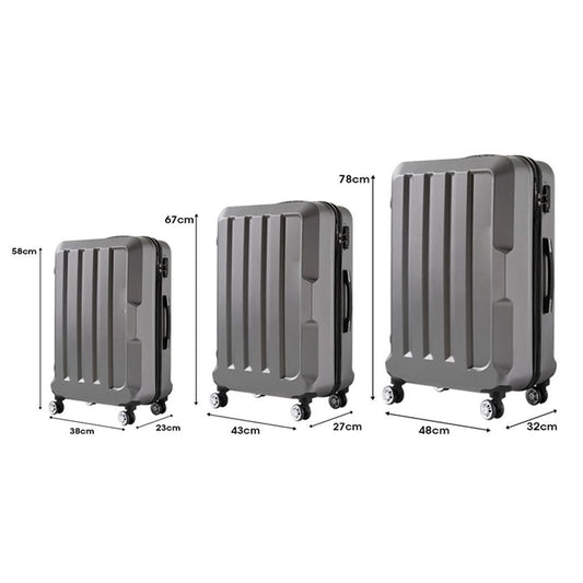 Slimbridge 20"24"28" 3PC Luggage Sets Dark Grey-1910112828786872322