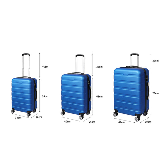 Slimbridge 3PC Luggage sets Suitcase Blue-1919892860862337026