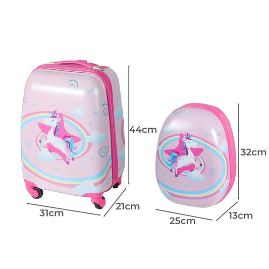 BoPeep 16''13'' 2PCS Kids Luggage Set Unicorn-1910113157754523650