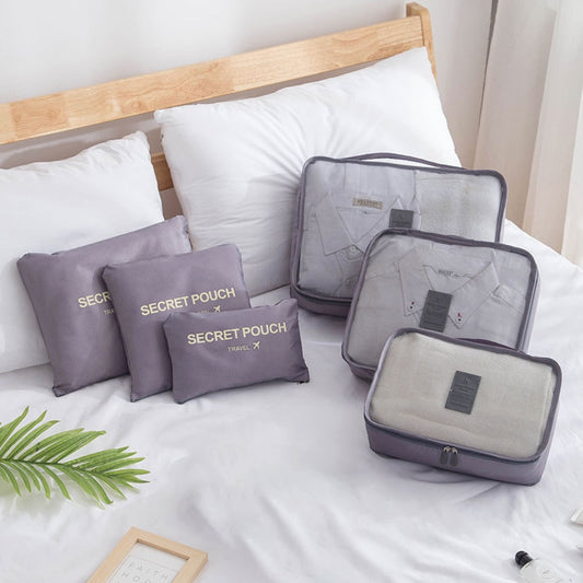 6 Pack Travel Packing Organiser – Waterproof Storage Organiser Set (3 cubes, 3 bags)