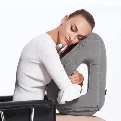 Portable Inflatable Travel Pillow with Chin Support – Ergonomic Comfort for Travel, Office & Home