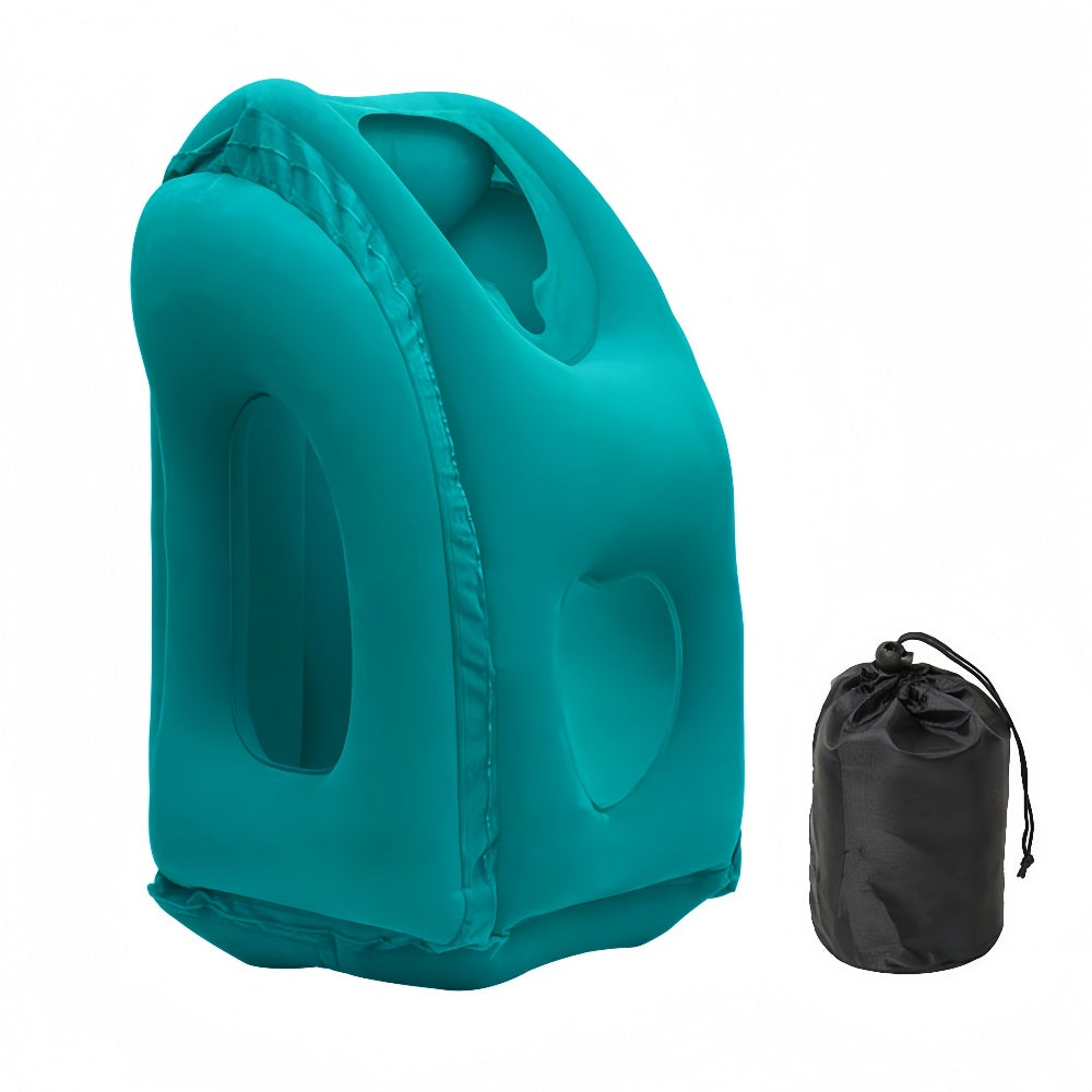 Portable Inflatable Travel Pillow with Chin Support – Ergonomic Comfort for Travel, Office & Home
