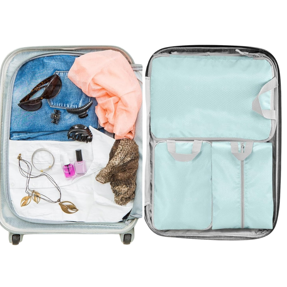 6-Piece Compression Packing Cube Set – Space-Saving Travel Storage Bags