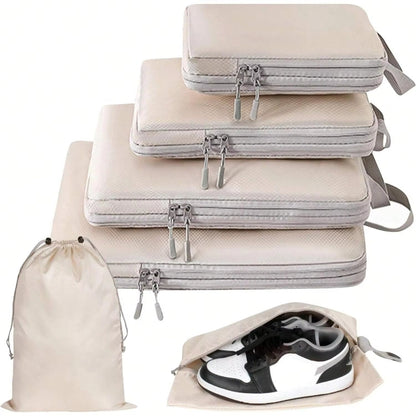 6-Piece Compression Packing Cube Set – Space-Saving Travel Storage Bags