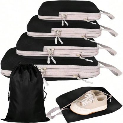 6-Piece Compression Packing Cube Set – Space-Saving Travel Storage Bags