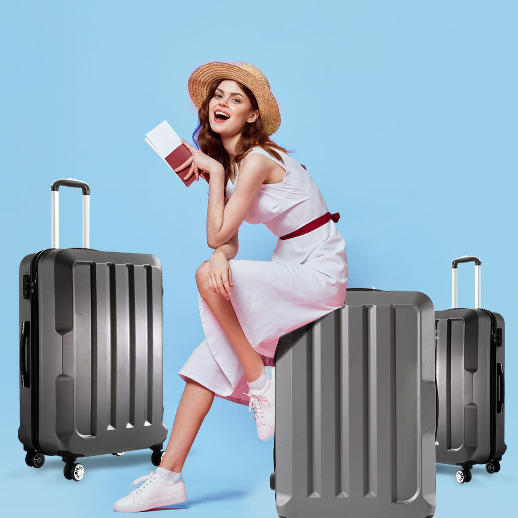 Slimbridge 20"24"28" 3PC Luggage Sets Dark Grey-1910112828786872326
