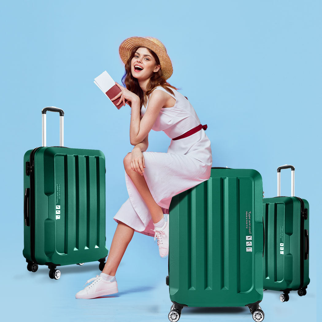 Slimbridge 20"24"28" 3PC Luggage Sets Green-1910112828937867270
