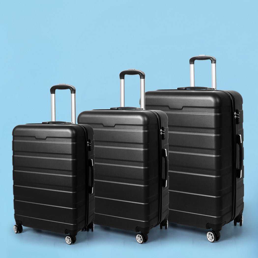 Slimbridge 3PC Luggage sets Suitcase Black-1919892860673593351