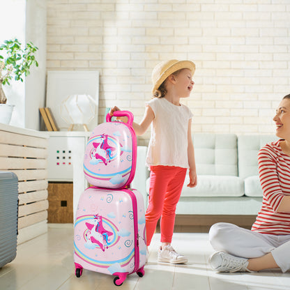 BoPeep 16''13'' 2PCS Kids Luggage Set Unicorn-1910113157754523655