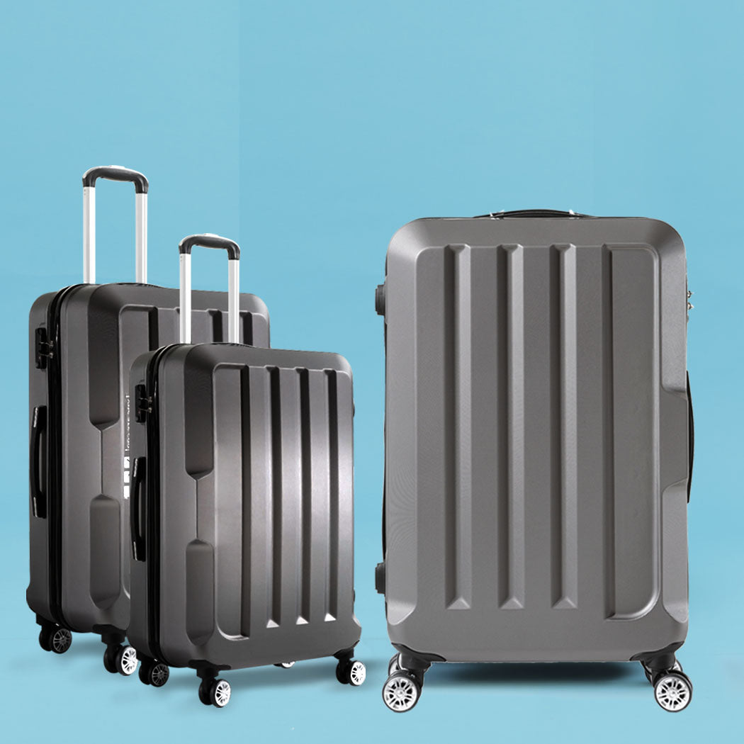 Slimbridge 20"24"28" 3PC Luggage Sets Dark Grey-1910112828786872327