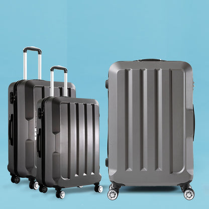 Slimbridge 20"24"28" 3PC Luggage Sets Dark Grey-1910112828786872327