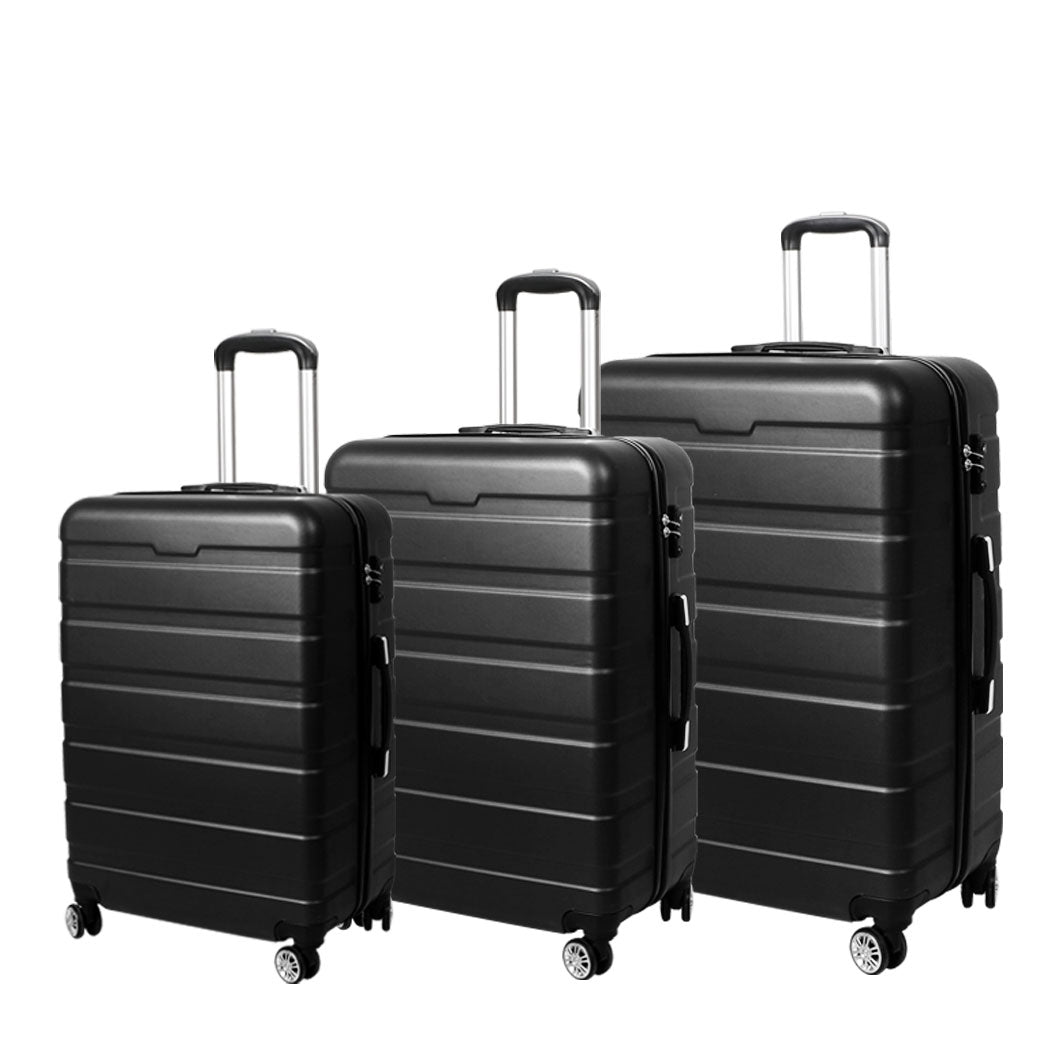 Slimbridge 3PC Luggage sets Suitcase Black-1919892860673593344